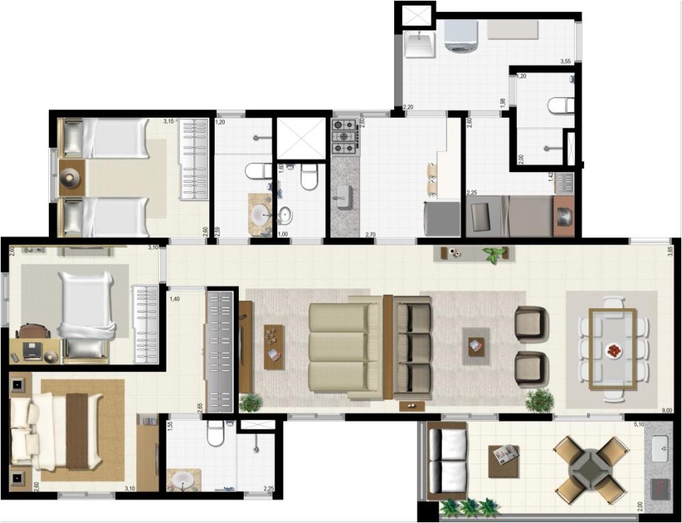 L´AQUA CONDOMINIO CLUBE 114 m , Natal RN Novo
